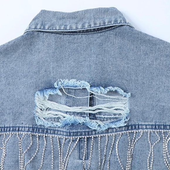 Denim Sparkle Jean Jacket - Picture 2 of 3